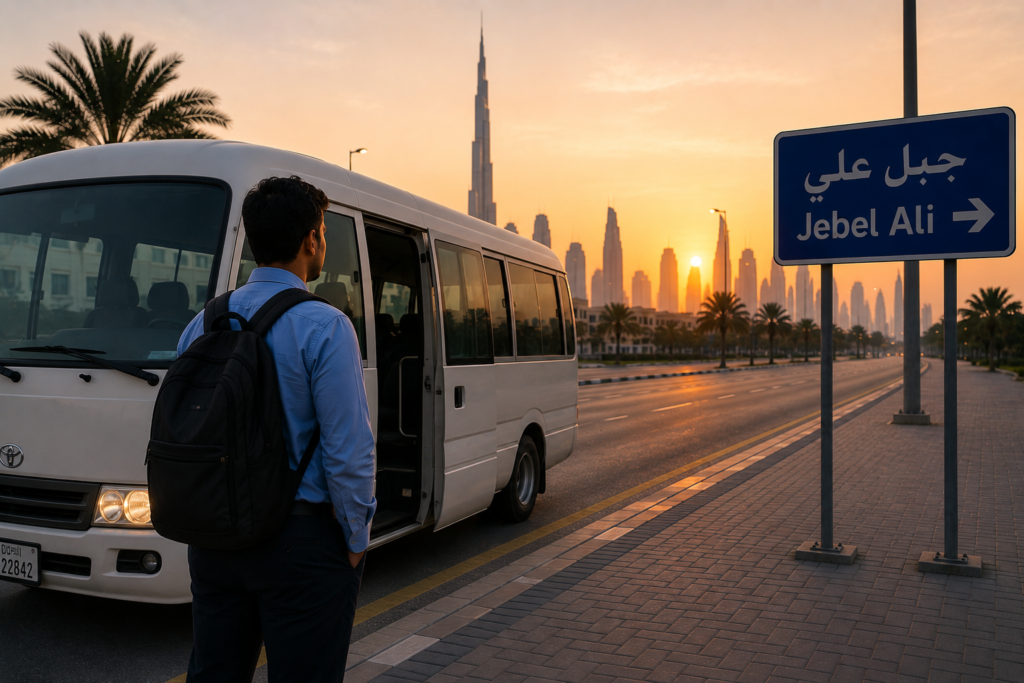 Carlift to Jebel Ali service used by Sharjah workers for a reliable daily commute.
